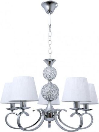 Fabrilamp Lampara Ordo&ntilde;ez 5xe14 Cromo Pantalla Blanca Regx60x60 Cm