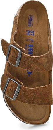 Birkenstock Mens Arizona Softbed Sandal In Dark Tea