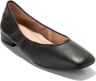 Cole Haan Go-To Valinda Ballet Flat in Black Leather at Nordstrom Rack, Size 8.5