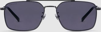 Gucci Specialized Fit Rectangular Sunglasses, Silver
