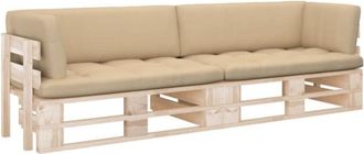 vidaXL Vidaxl - Sof&aacute; de palets 2 plazas cojines madera de pino impregnada
