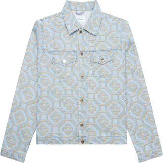 Casablanca Giacca denim con monogramma jacquard - Blu