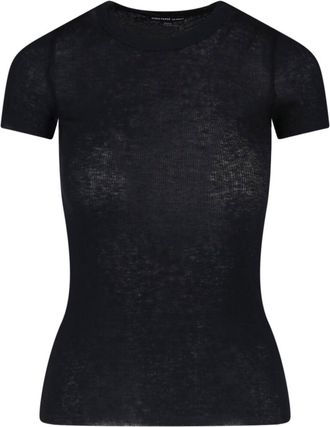 James Perse Black Cotton-Blend Fitted Short-Sleeve T-Shirt