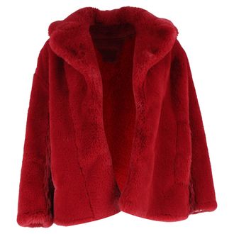 Diane Von F&uuml;rstenberg Diane Von Furstenberg Open Jacket in Burgundy Faux Fur