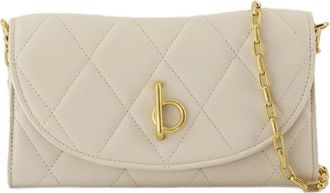 Burberry Shoulder Bags, female, White, Size: ONE SIZE White Leather Rocking Horse Wallet Chain