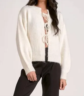 Elan Marienne Tie Cardigan In White
