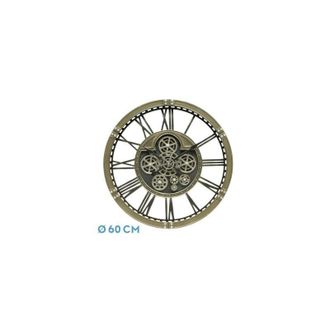Fabrilamp Fabrilamp - Orologio de Orologio da parete Agron Leather 60x60x7 cm Ingranaggi con movimento