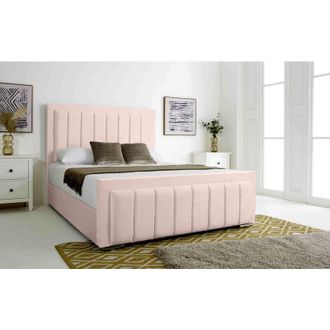 Casa Stylus Pink Plush Velvet Super King Bed Frame