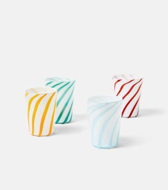 BITOSSI HOME Set of 4 striped glasses