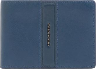 Piquadro Accessoires, Heren, Blauw, ONE Size, Leer, Portemonnee met Flip-Up ID-venster