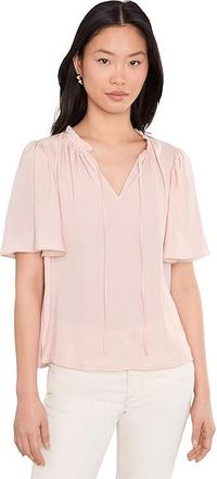Vince Camuto Tie Neck Princess Sleeve Blouse Womens Clothing Sepia Rose : XS, Polyester