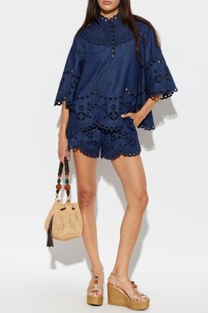 Zimmermann Denim Top, Womens, Navy Blue