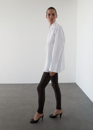 Mango Leggings bordo inferiore zip marrone - Donna - L - MANGO