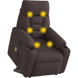 vidaXL Vidaxl - Silla De Masaje Reclinable De Pie De Tela Marr&oacute;n Oscuro