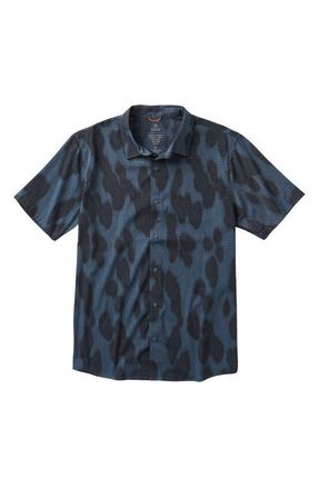 Roark Bless Up Short Sleeve Button-Up Shirt in Sea Leopar at Nordstrom, Size Small