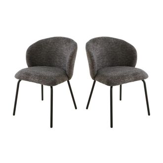 Calicosy Lote de 2 sillas con asiento y respaldo acolchados h78 cm - gris