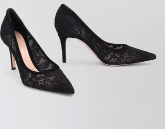 Gianvito Rossi claudia lace neckline pointed pumps
