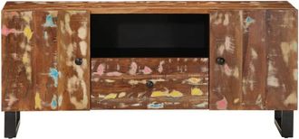 Berkfield Home TV Cabinet 105x33.5x46 cm Solid Wood Reclaimed&Engineered Wood in Brown