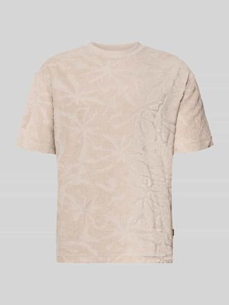 Boss Orange by Hugo Boss BOSS Orange Regular Fit T-Shirt aus Baumwoll-Mix Modell TE_FLOWER in Sand, Gr&ouml;&szlig;e XXXL