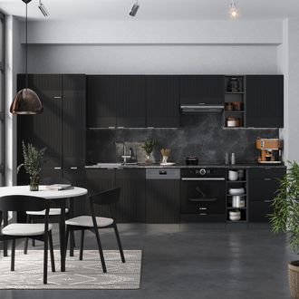 Vicco Mueble De Cocina Fame-line, Rayas Negras/antracita, 355 Cm, Et Antracita, Vicco
