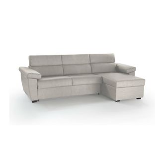 Dmora Sof&aacute; Cama Con Pen&iacute;nsula Quinzia, Sof&aacute; Esquinero Transformable Para Sal&oacute;n, Acolchado, Desenfundable, Calidad 100% Made In Italy, 285x160 H100 Cm, Beige