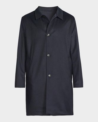 Kiton Men & apos;s Cashmere-Blend Reversible Raincoat