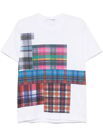 Comme Des Garçons T-shirt met patchwork-print - Wit
