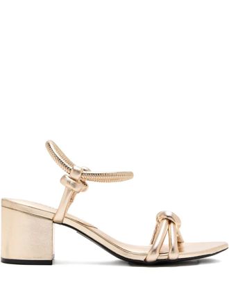 Schutz 60mm Luna knotted block-heel sandals - Gold