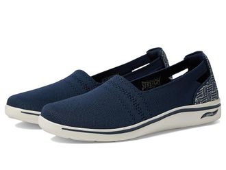 Skechers Arch Fit Uplift - Jasper Womens Flat Shoes Navy/Natural : 8.5 B - Medium, Synthetic