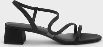 Charles & Keith Arden Satin Wavy Slingback Sandals