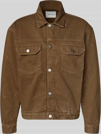 Wood Wood Jeansjacke mit Brusttaschen Modell Type 10 in Dunkelbraun, Gr&ouml;&szlig;e XXL