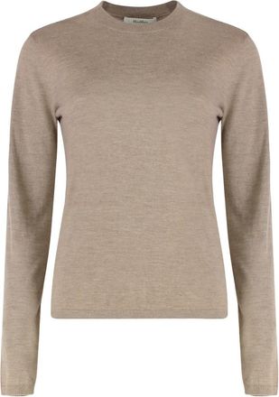 Max Mara Beige Round Neck Wool Sweater