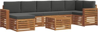 vidaXL Conjunto De Sof&aacute;s De Exterior 8 Uds. Natural Y Antracita Vidaxl