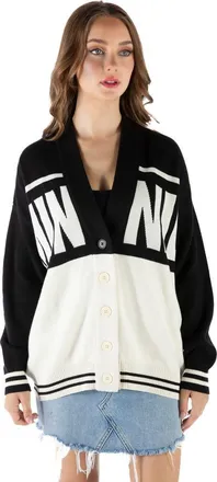 Disney Minnie Mouse Cardigan Sweater in Minnie Black White at Nordstrom, Size X-Small