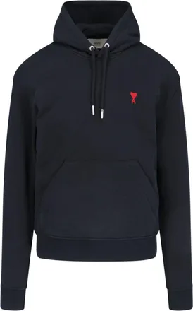 Ami Black Cotton Ami De Coeur Hoodie