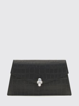 Alexander McQueen McQueen Mini Bag in Croc-Effect Calfskin Leather with Skull