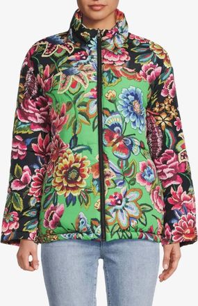 Johnny Was Pia Reversible Puffer Jacket In Antique Flower