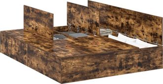 vidaXL Estructura De Cama Roble Ahumado 190 X 135 X 31.5 Cm Vidaxl