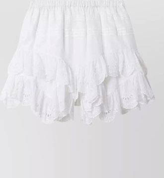 Isabel Marant floral lace shorts scalloped hem tiered ruffles