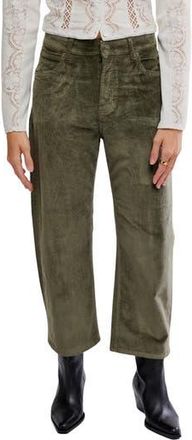 Free People Deep Trance Corduroy Wide Leg Ankle Pants in Keepsake Clover at Nordstrom Rack, Size 24