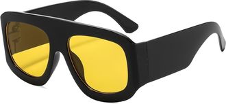 Generic Large Frame Men Outdoor Sunglasses Commuter Vacation Women Driving Sun Glasses(Yellow)