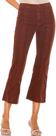 AG - Adriano Goldschmied Pannelled Quinne H. rise Pleated Crop Flare Jeans In Rich Crimson