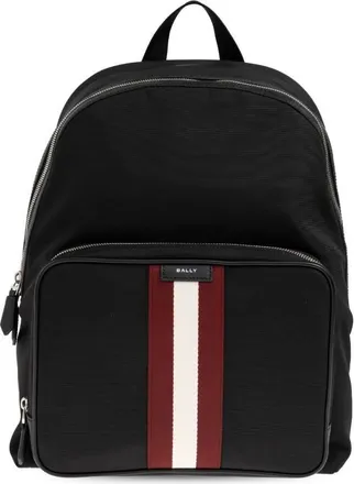 Bally Code Nylon Fabric Backpack In Black