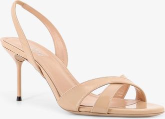 PARIS TEXAS Womens Sandals Lidia Beige Patent Leather