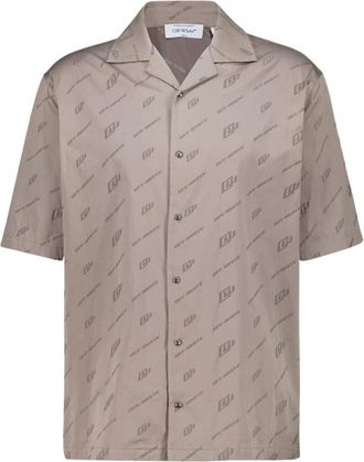Off-white Stone Bowling Shirt - male - Off White - Short Sleeve Shirts - Brown - L - Shirts