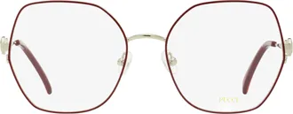 Emilio Pucci EP5204 Oversized Octagonal Eyeglasses - Burgundy