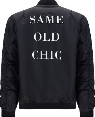 Moschino Mens Zip-Up Bomber Jacket Multi Black 555 Polyamide