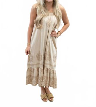 b.young Jayci Midi Dress In Tan