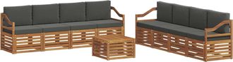 vidaXL Conjunto De Sof&aacute;s De Exterior 9 Uds. Natural Y Antracita Vidaxl