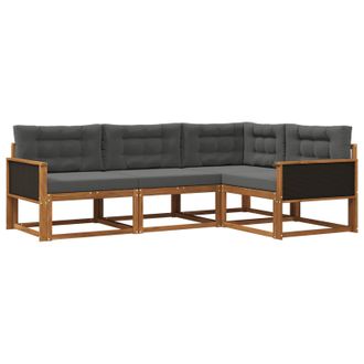 vidaXL Conjunto De Sof&aacute;s De Exterior 4 Pcs Natural Y Antracita Vidaxl